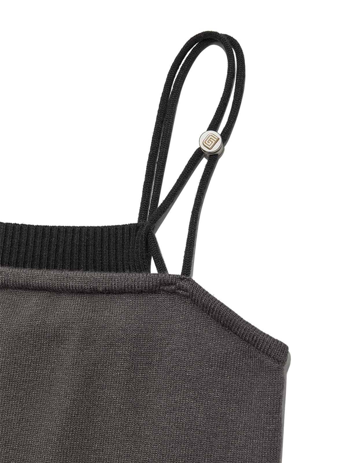 글로니(GLOWNY) LEX TWOTONE KNIT TOP SET (CHARCOAL)