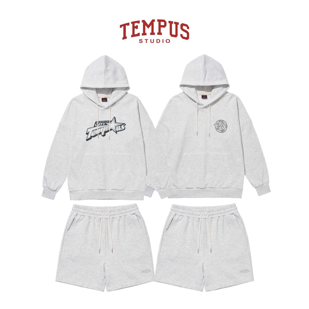 템푸스스튜디오(TEMPUS STUDIO) TEMPUS EASY HALF PANTS [WHITE MELANGE]