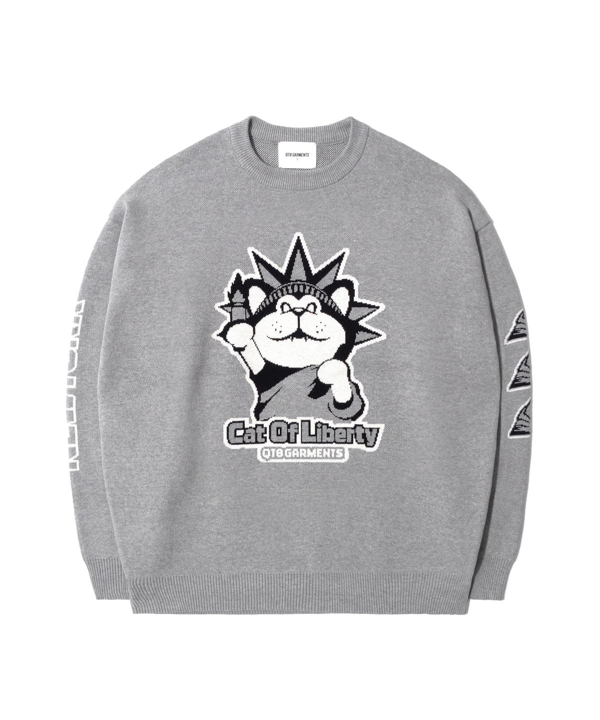 큐티에잇 가먼츠(QT8 GARMENTS) GB Cat of Liberty Jacquard Sweater (Grey)