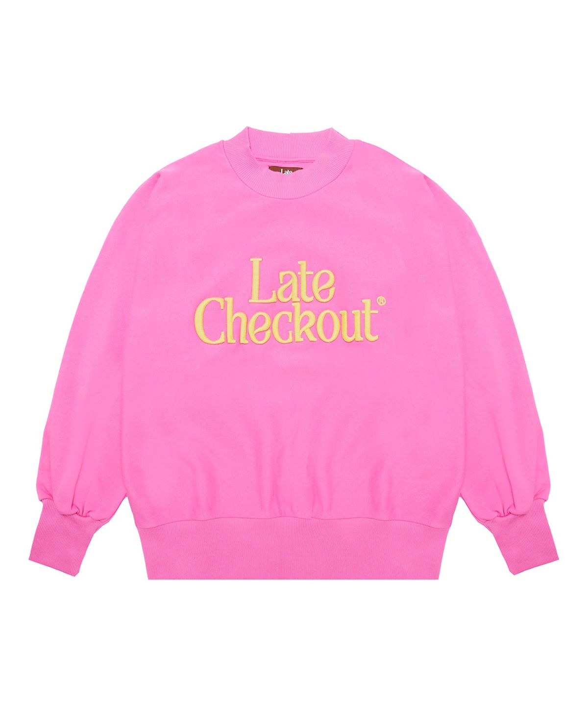 레이트 체크아웃(LATE CHECKOUT) (U) 핑크 크루넥 스웨트셔츠 PINK CREWNECK SWEATSHIRT