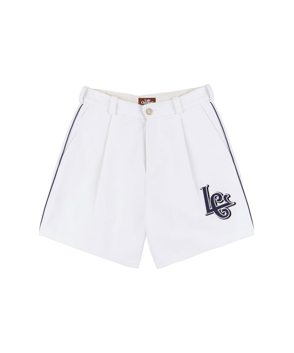 레이트 체크아웃(LATE CHECKOUT) (M) LC 화이트 베이스볼 쇼츠 LC WHITE BASEBALL SHORTS