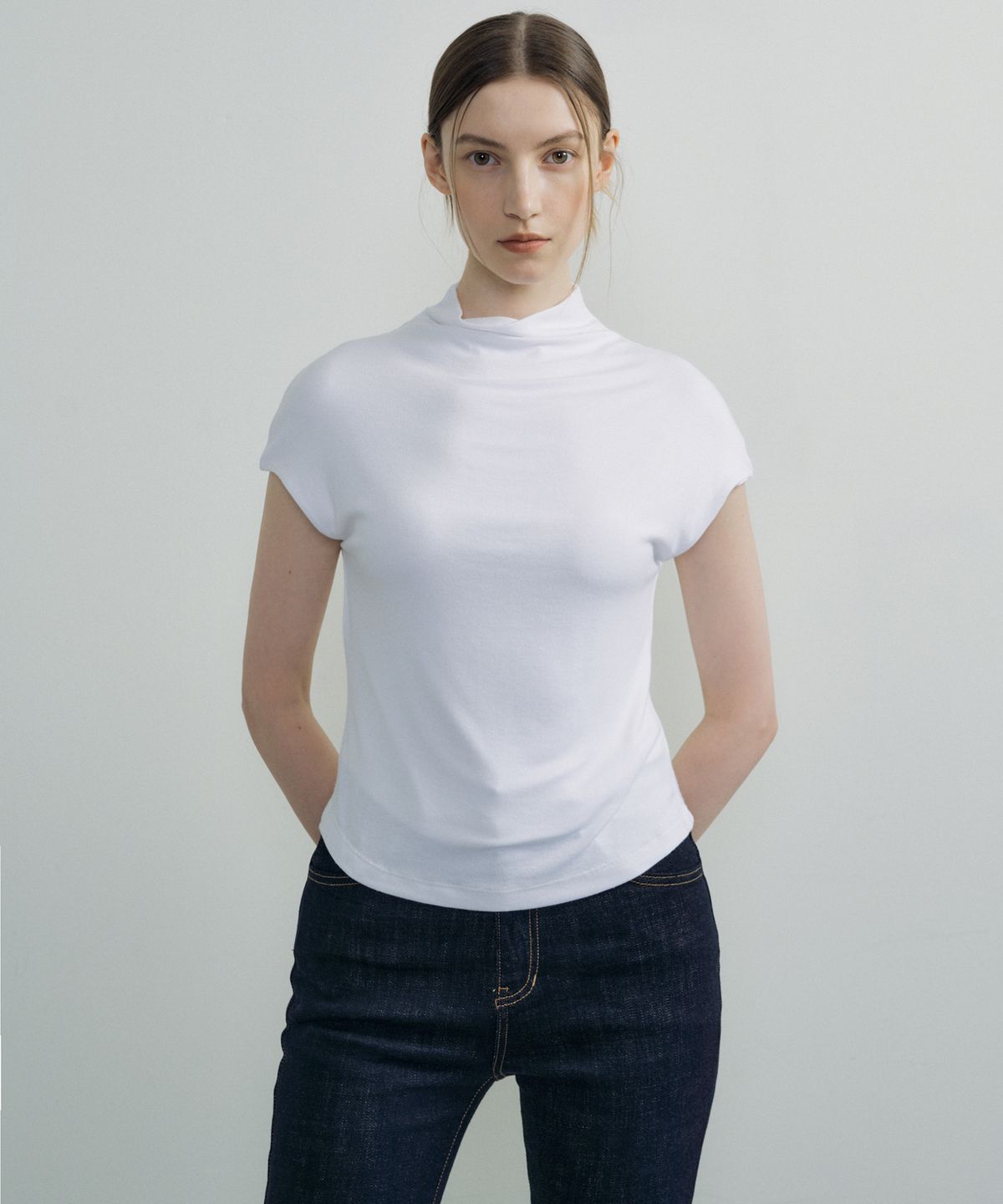 오떼뜨(OCTETTE) JERSEY COWL SLEEVELESS T_3COLOR