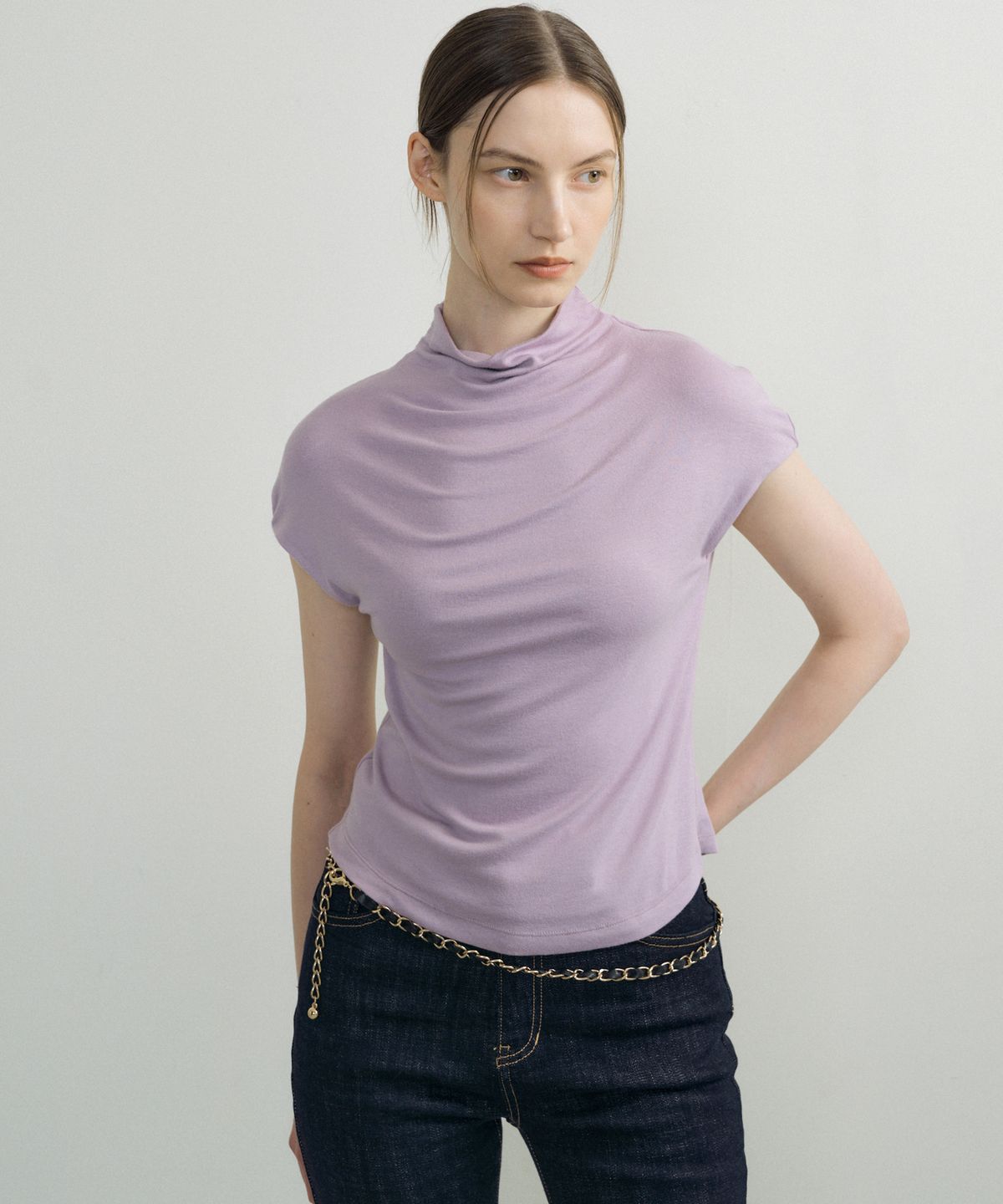 오떼뜨(OCTETTE) JERSEY COWL SLEEVELESS T_3COLOR