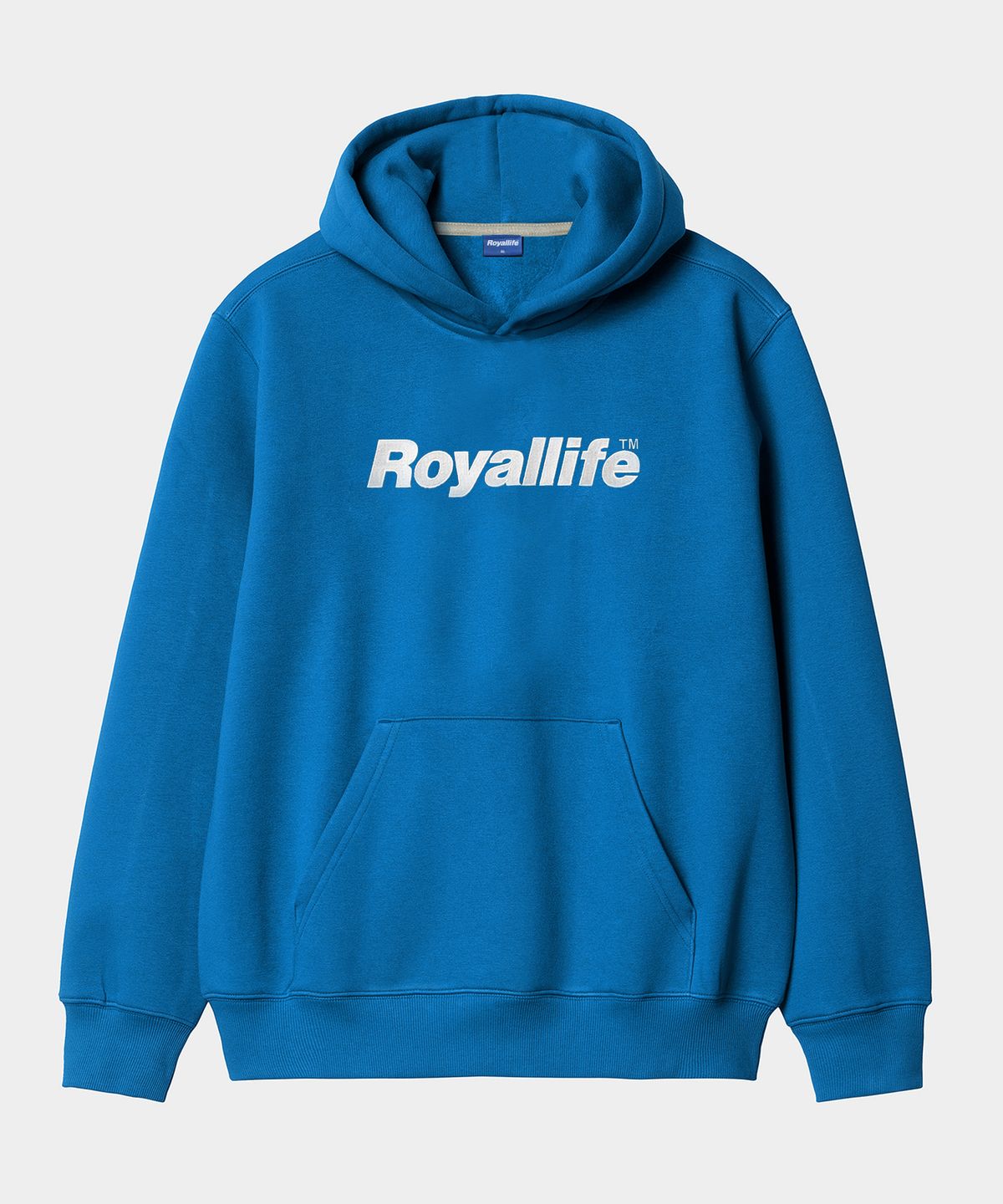 로얄라이프(ROYALLIFE) RLPH3001 OG 자수 로고 기모 후드티 - 블루