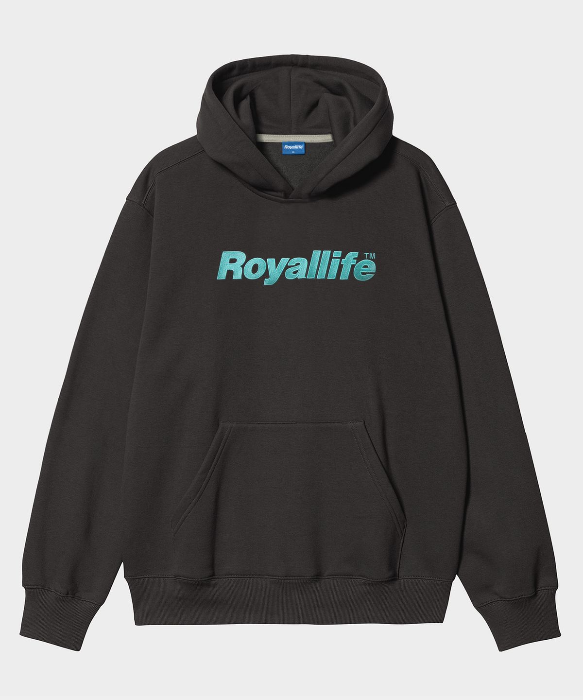 로얄라이프(ROYALLIFE) RLPH3001 OG 자수 로고 기모 후드티 - 다크그레이