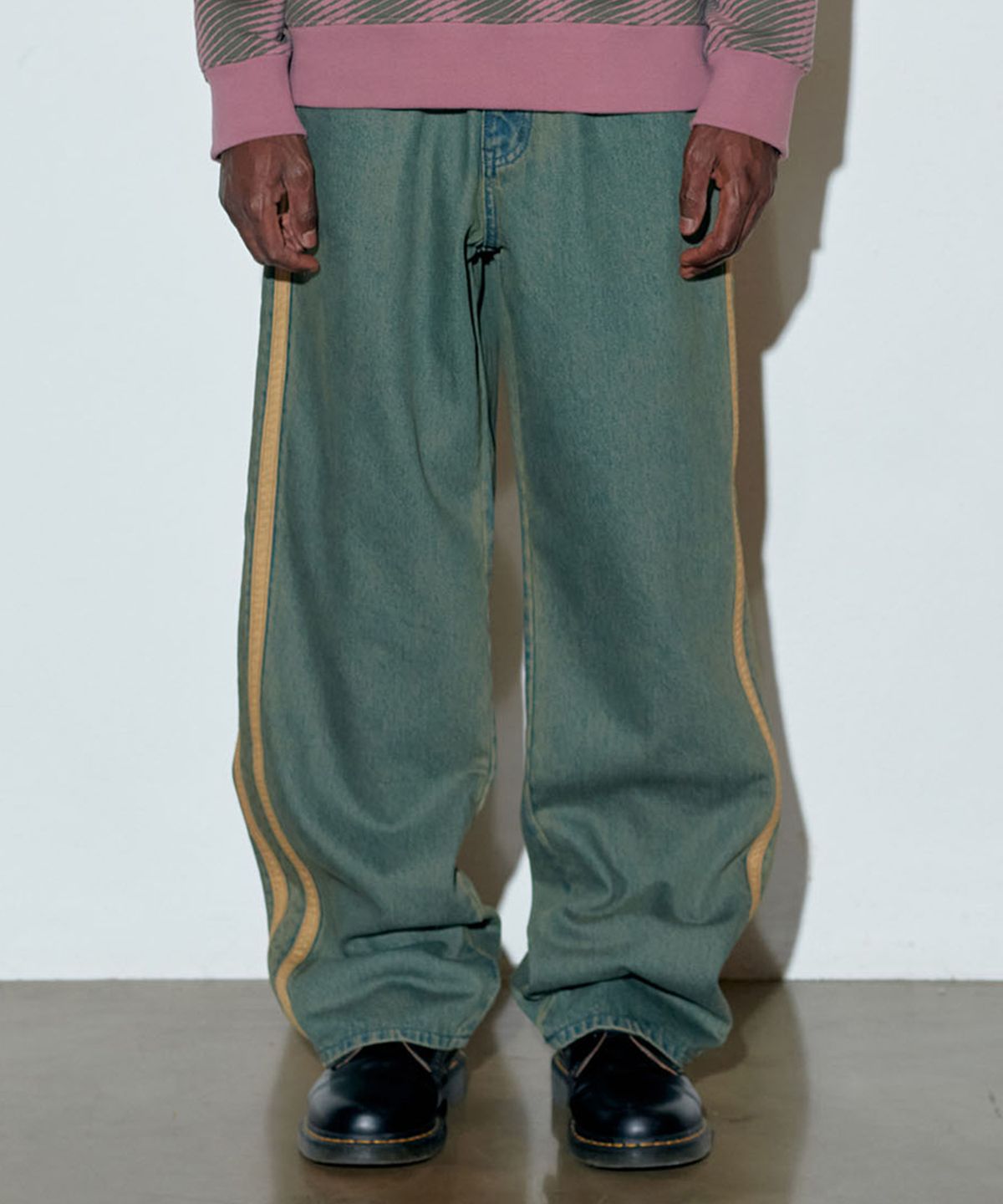 스컬프터(SCULPTOR) Straight Line Denim Pants Green