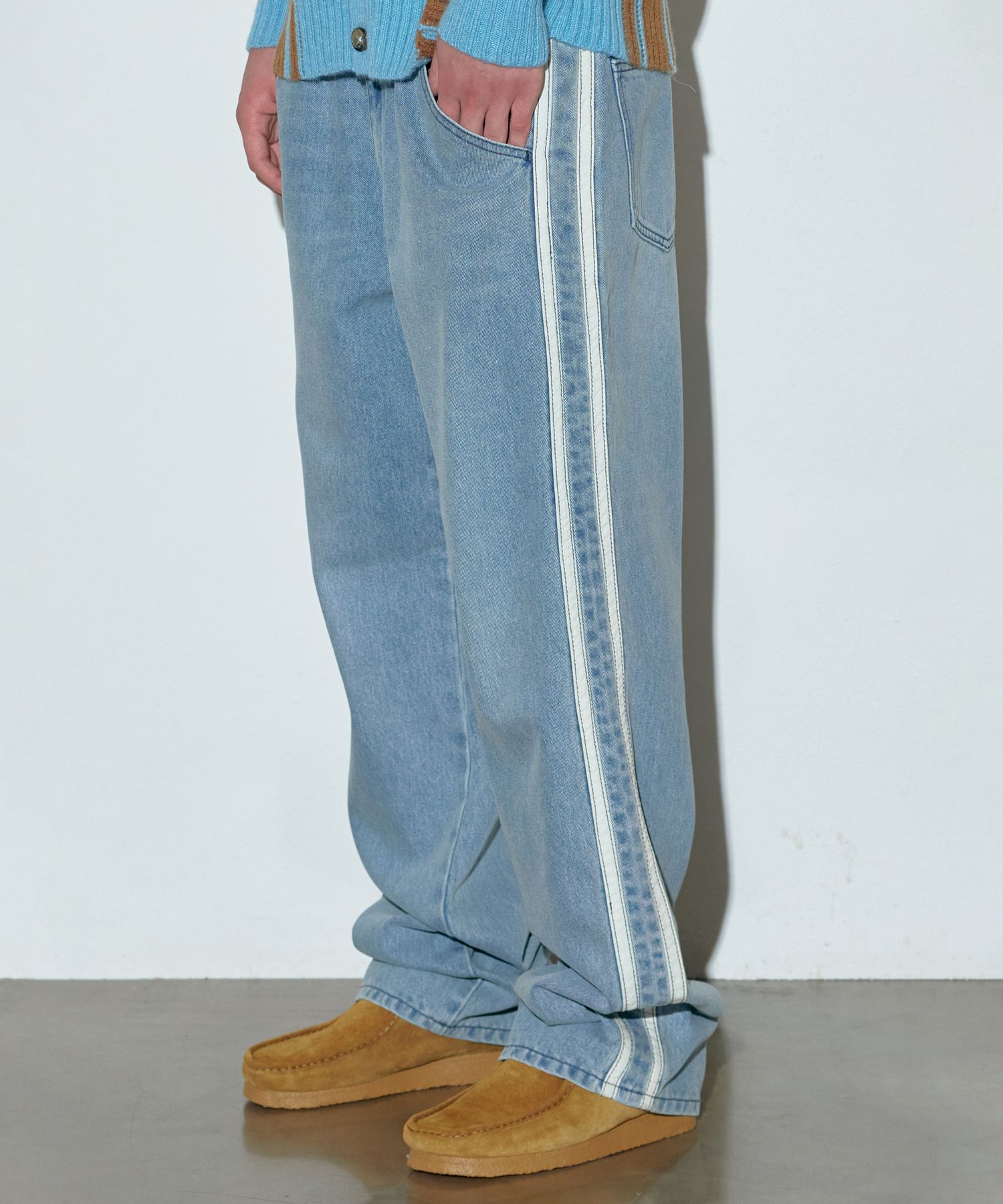 MUSINSA | SCULPTOR Straight Line Denim Pants Light Denim