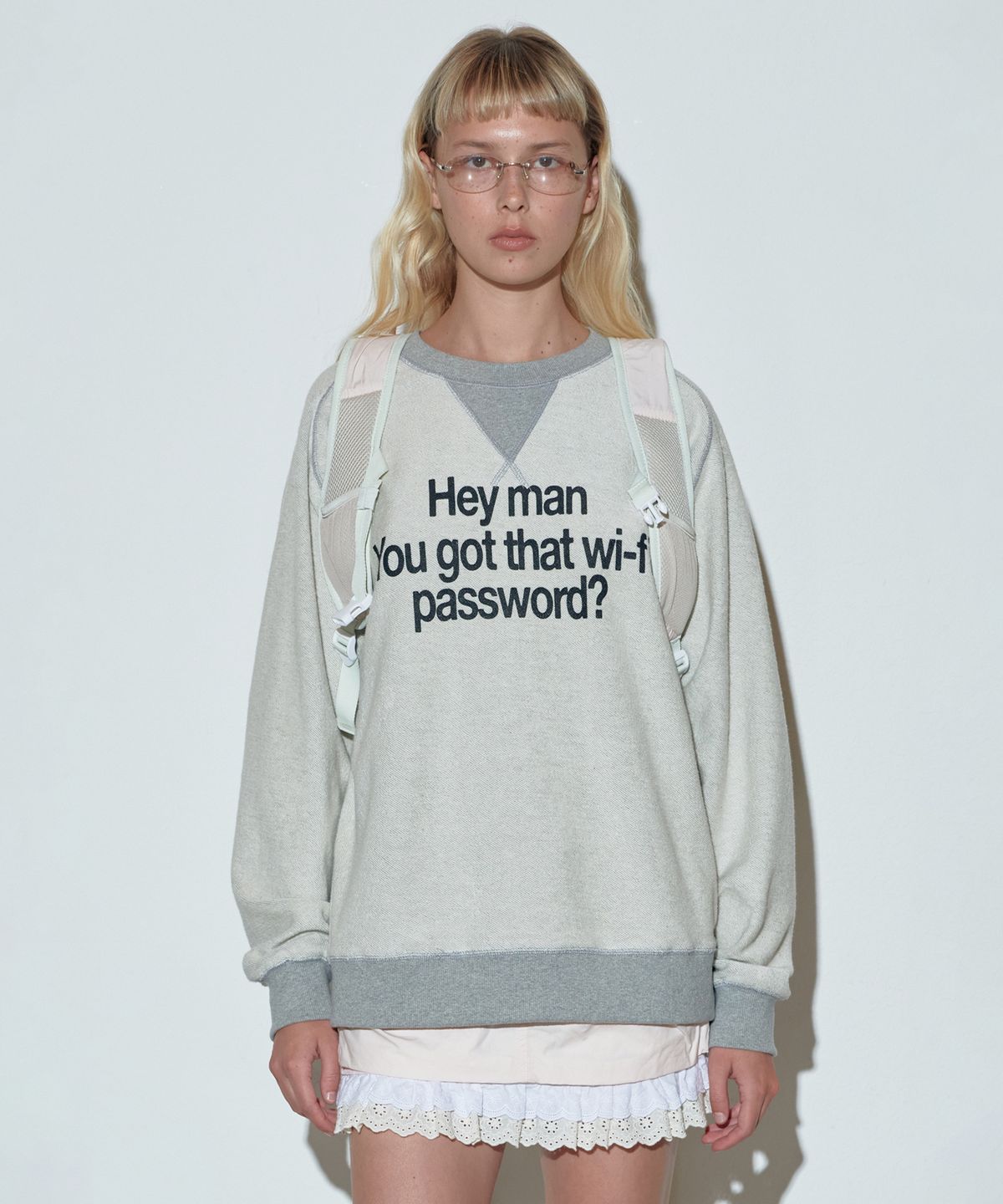 스컬프터(SCULPTOR) Wi-Fi Begger Sweatshirt Melange Reverse