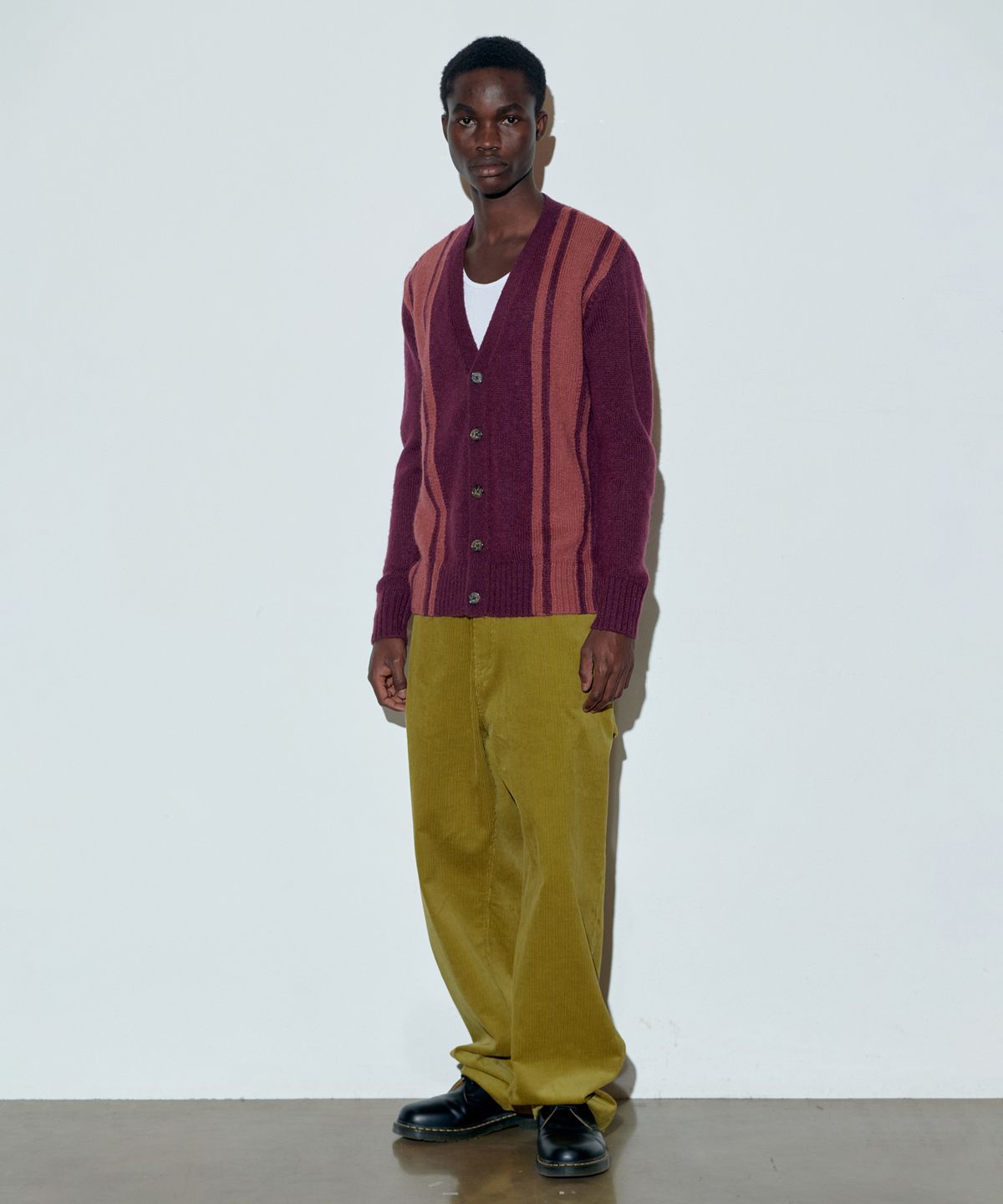 스컬프터(SCULPTOR) Mohair Stripe Cardigan D.Purple