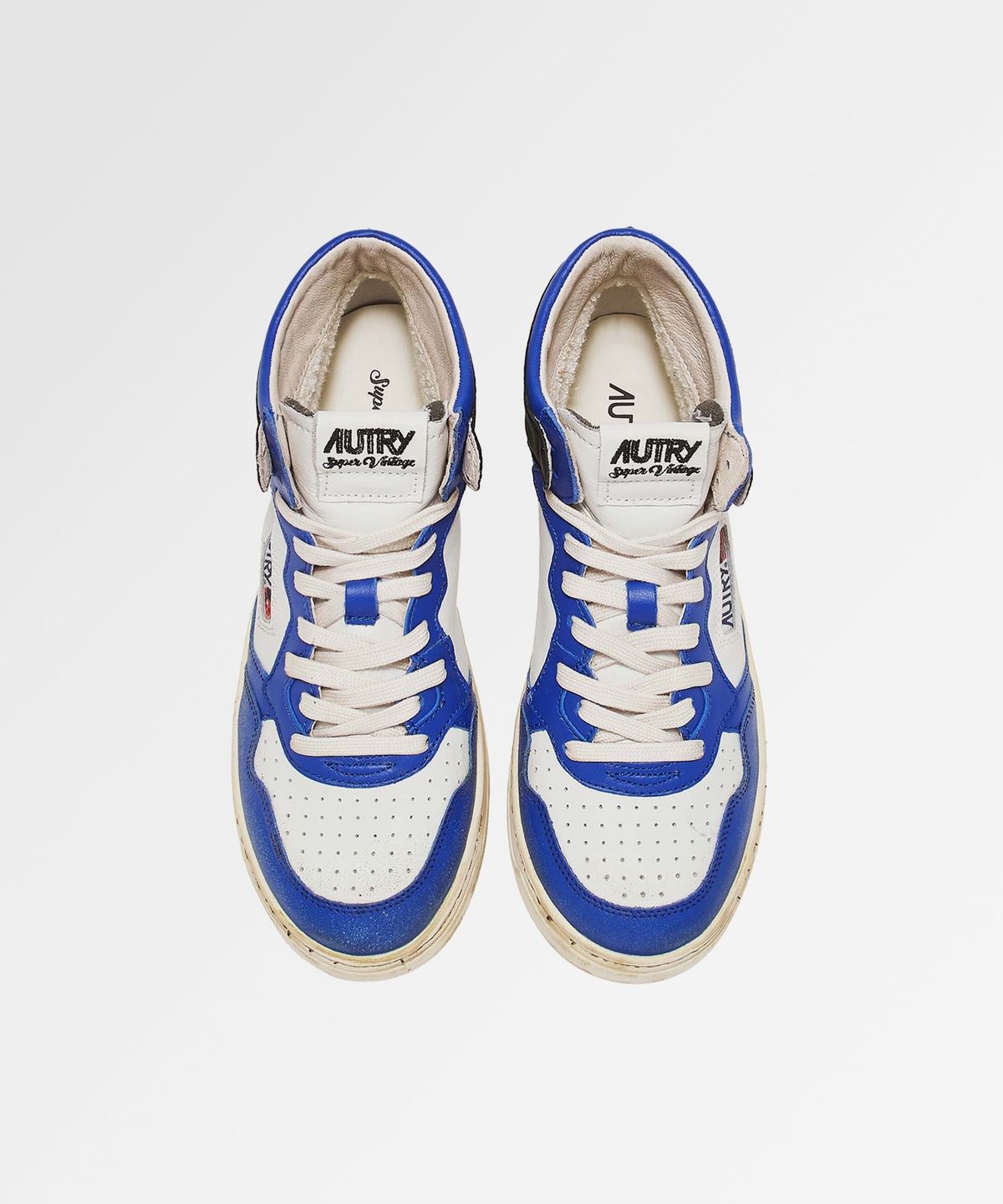 오트리(AUTRY) 메달리스트 빈티지 MID CUT 스니커즈 in leather blue and black