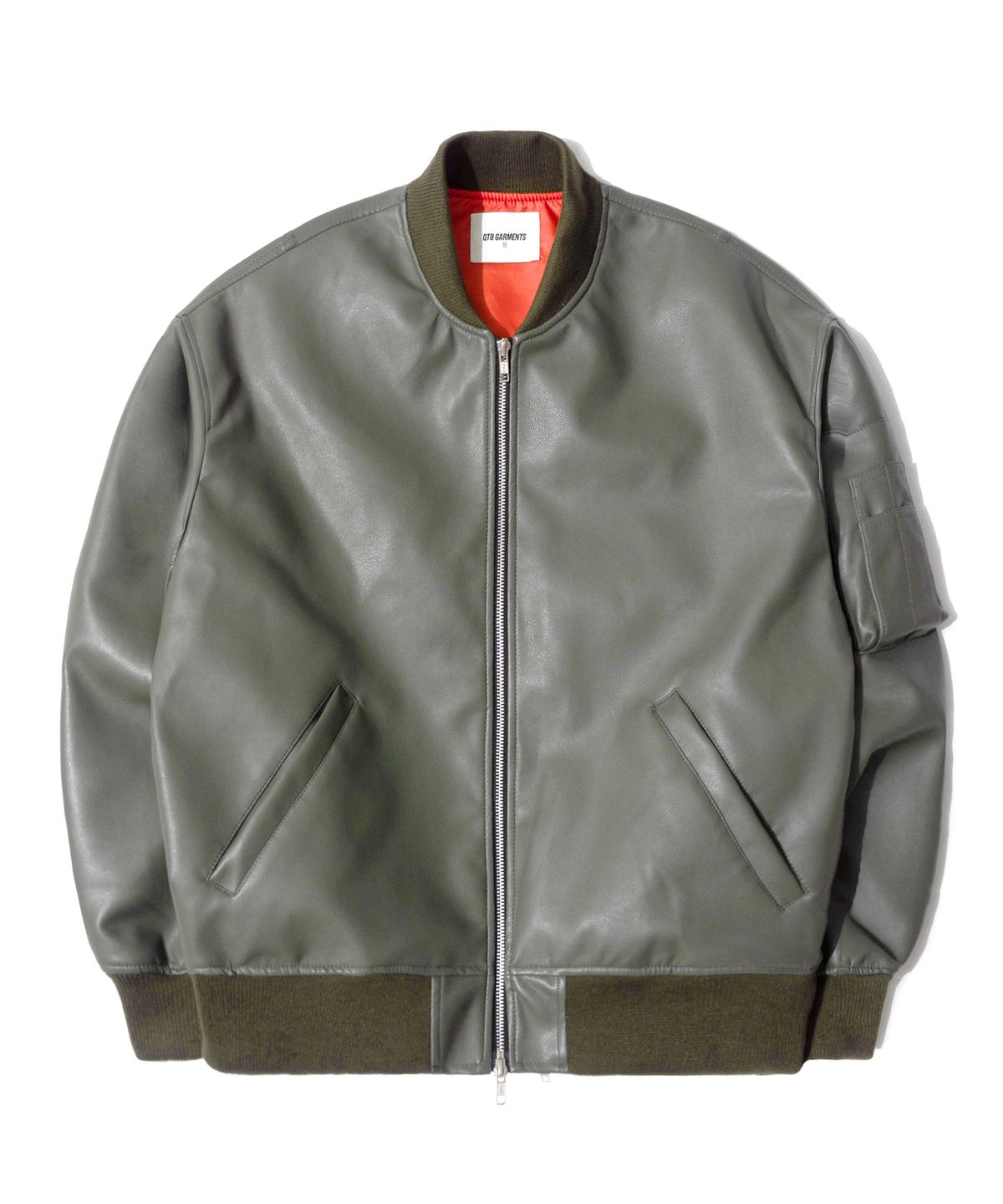 큐티에잇 가먼츠(QT8 GARMENTS) GB Synthetic Leather MA-1 Jacket (Khaki)