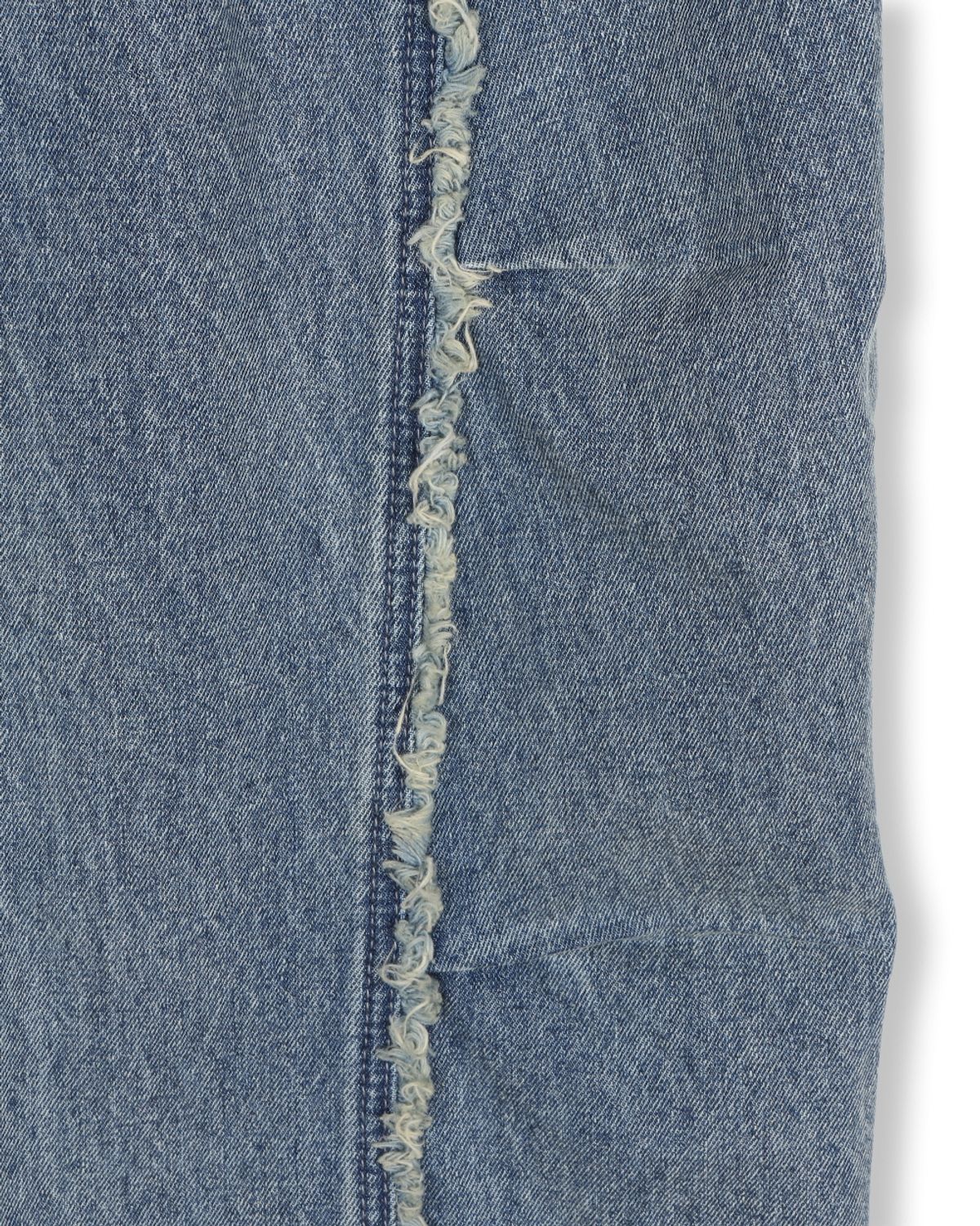 비슬로우(BESLOW) CUT OFF CURVED SEAM JEANS BLUE