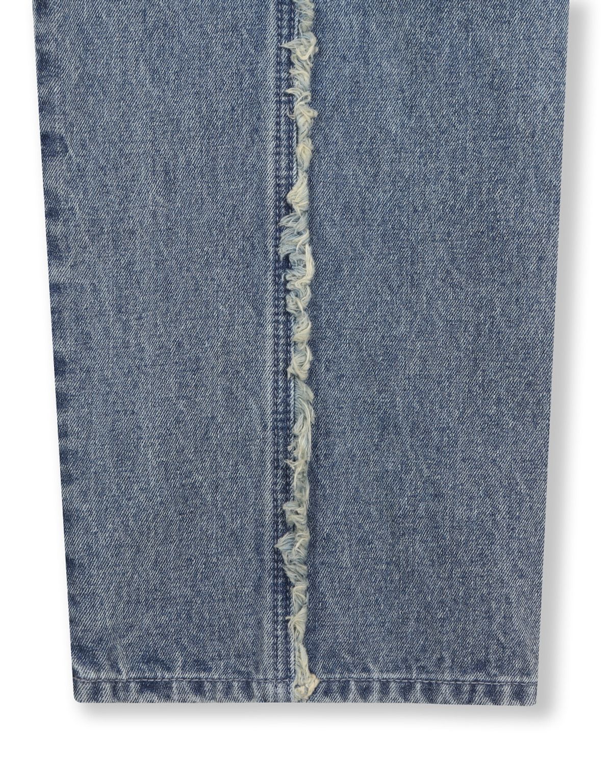 비슬로우(BESLOW) CUT OFF CURVED SEAM JEANS BLUE