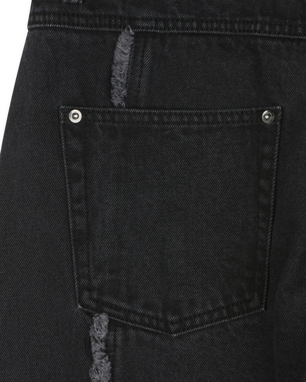 비슬로우(BESLOW) CUT OFF CURVED SEAM JEANS BLACK