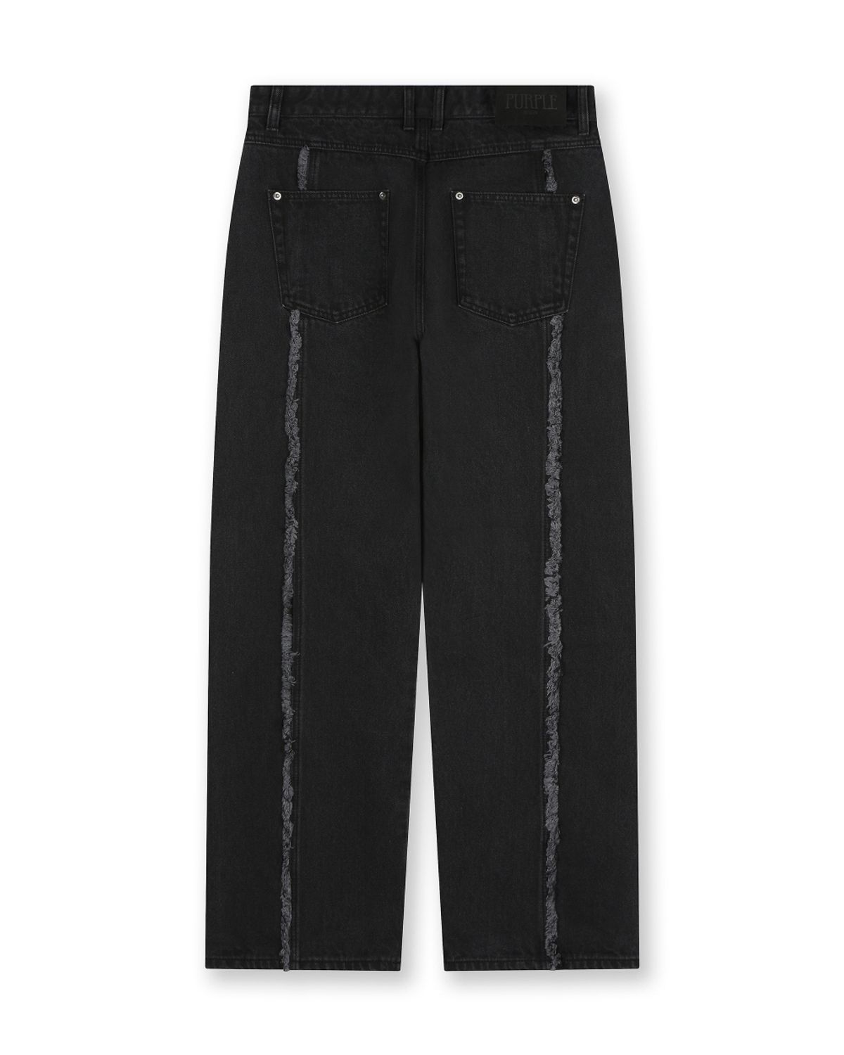 비슬로우(BESLOW) CUT OFF CURVED SEAM JEANS BLACK
