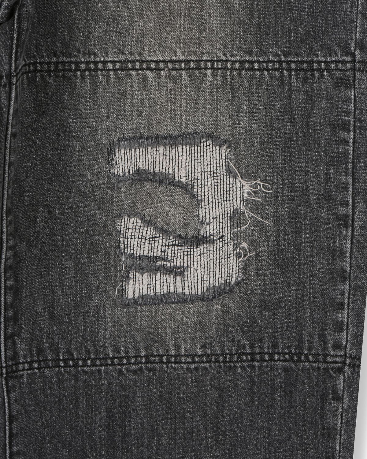비슬로우(BESLOW) DISTRESSED DOUBLE KNEE JEANS BLACK