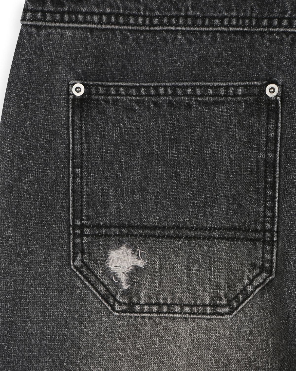 비슬로우(BESLOW) DISTRESSED DOUBLE KNEE JEANS BLACK