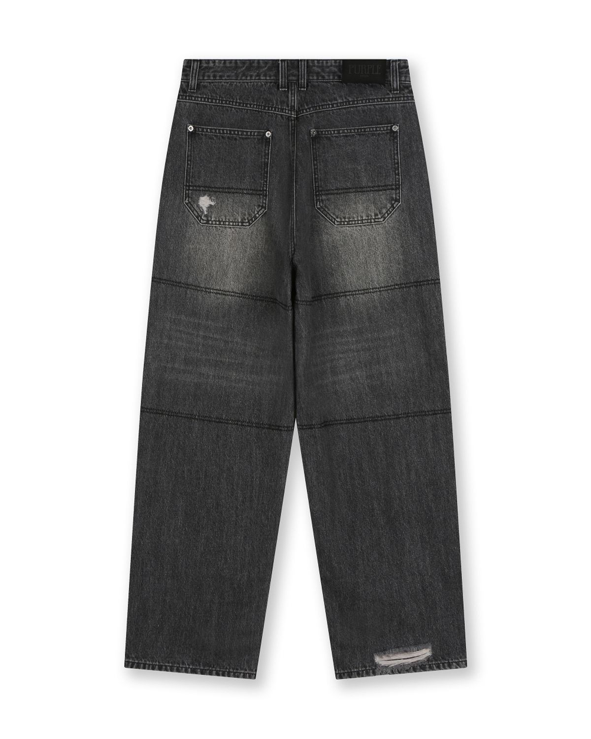 비슬로우(BESLOW) DISTRESSED DOUBLE KNEE JEANS BLACK