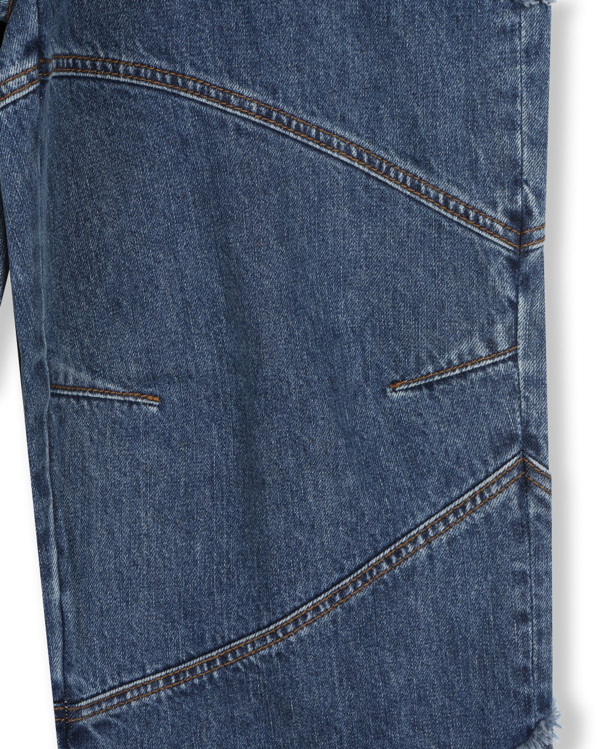 비슬로우(BESLOW) CUT OUT CURVED POCKET JEANS BLUE