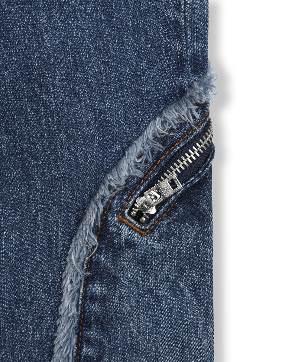비슬로우(BESLOW) CUT OUT CURVED POCKET JEANS BLUE