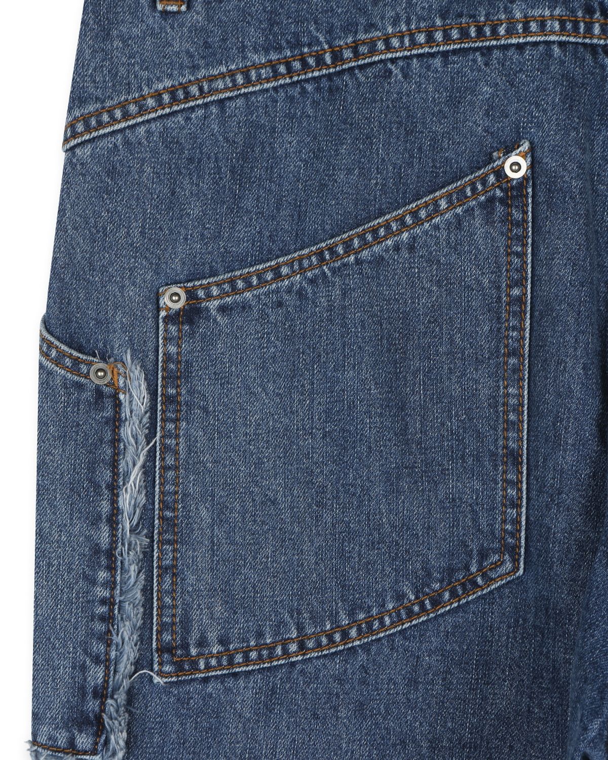 비슬로우(BESLOW) CUT OUT CURVED POCKET JEANS BLUE