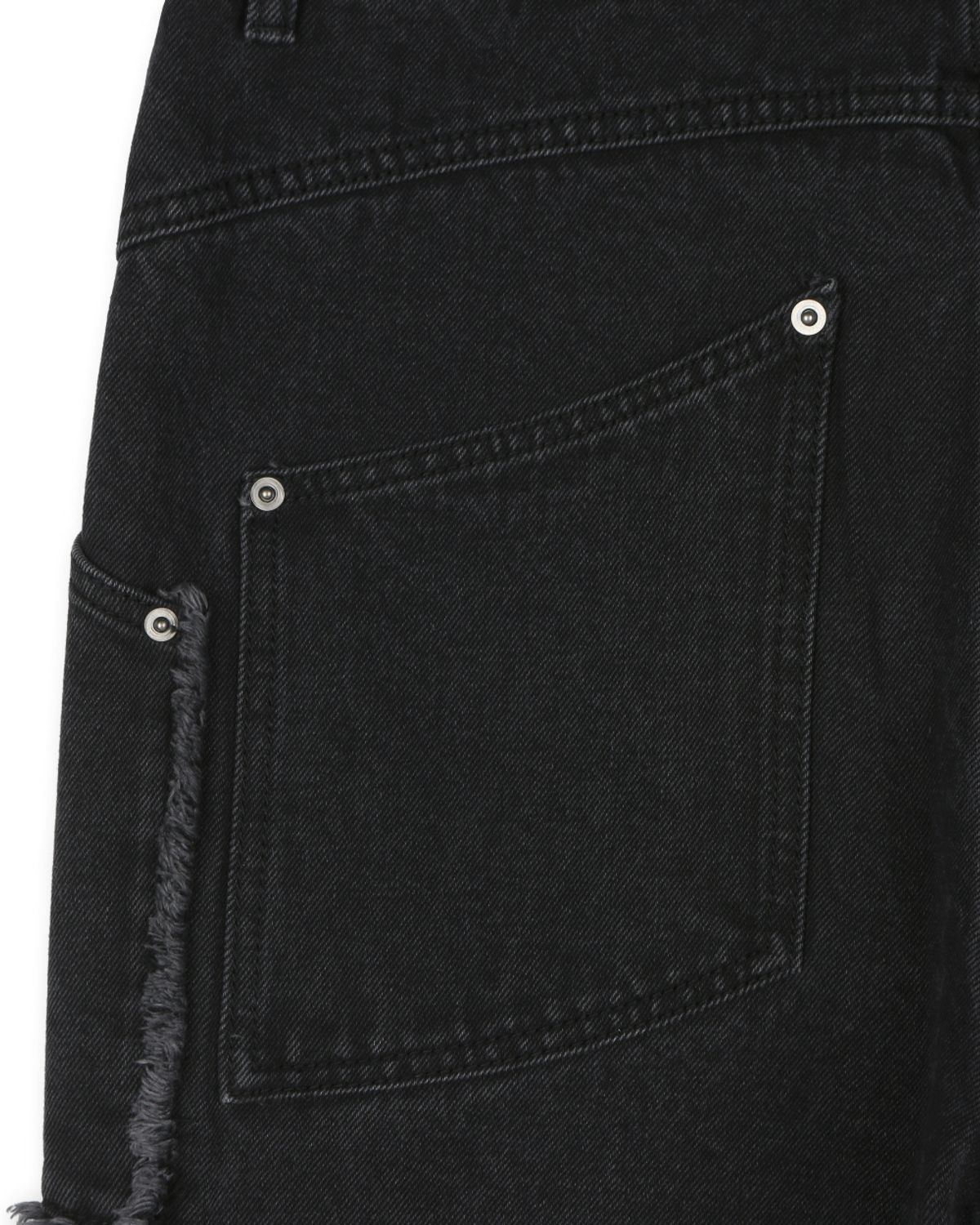비슬로우(BESLOW) CUT OUT CURVED POCKET JEANS BLACK