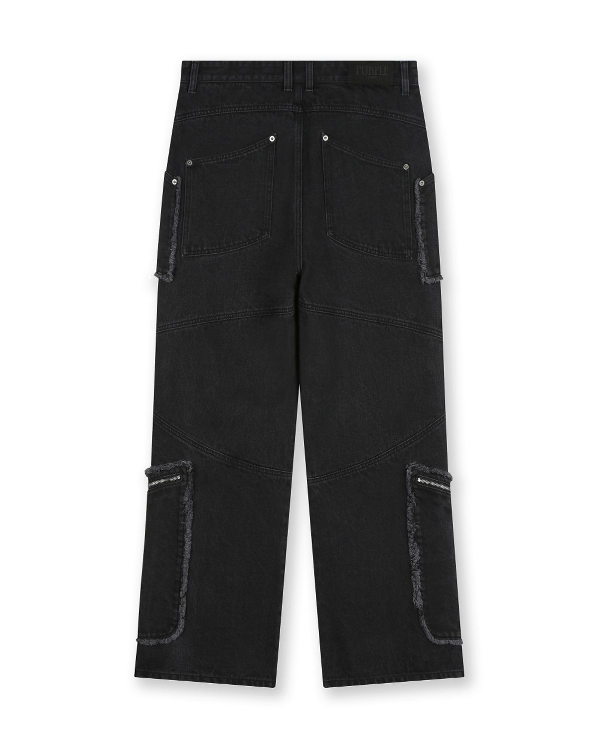 비슬로우(BESLOW) CUT OUT CURVED POCKET JEANS BLACK