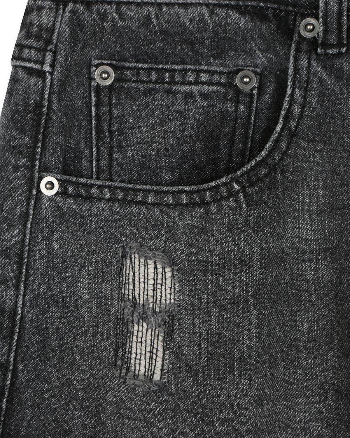 비슬로우(BESLOW) FADED DENIM CARGO PANTS BLACK