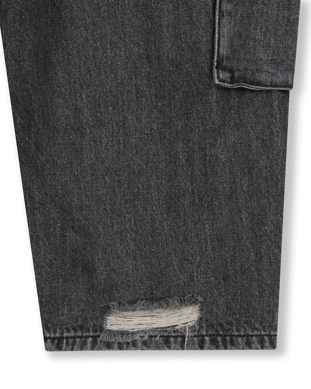 비슬로우(BESLOW) FADED DENIM CARGO PANTS BLACK