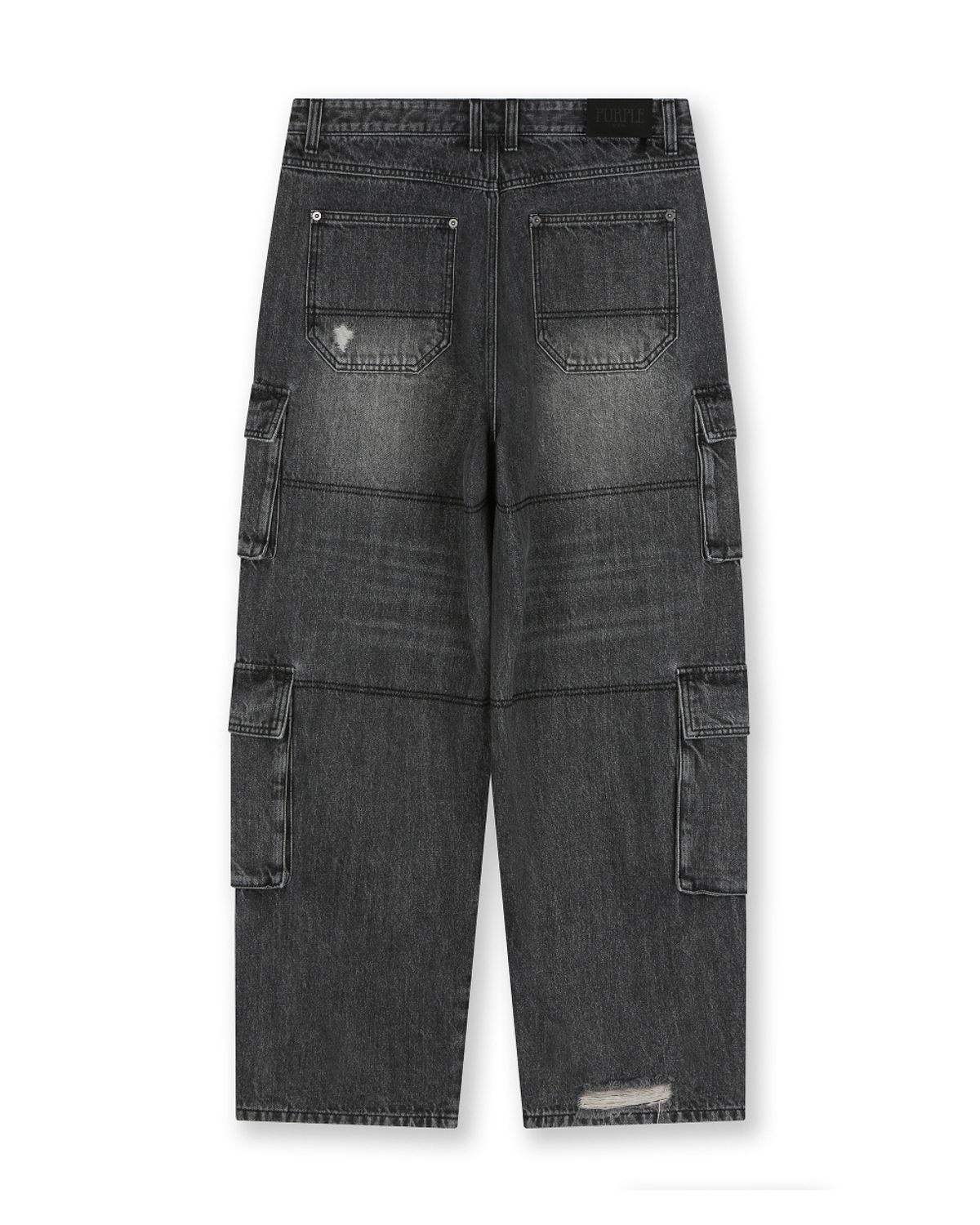 비슬로우(BESLOW) FADED DENIM CARGO PANTS BLACK