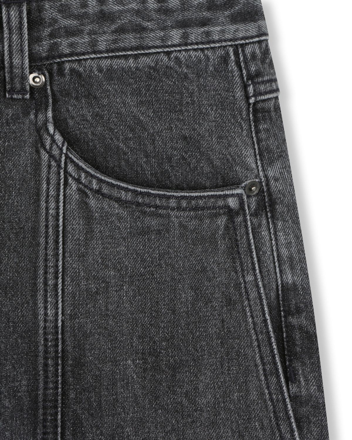 비슬로우(BESLOW) BIG FRONT PANELS JEANS FADE BLACK