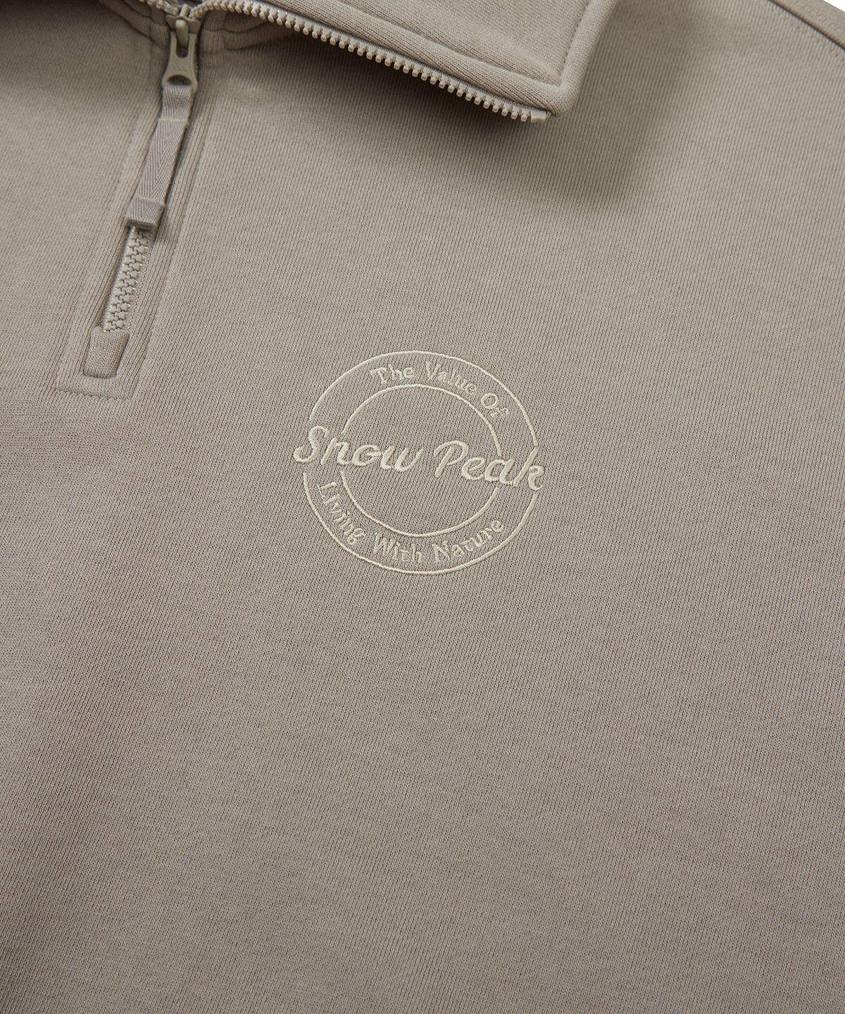 스노우피크 어패럴(SNOWPEAK APPAREL) 랜드 우먼스 세미크롭 기모 하프집업 Beige Gray (S23FWFZT61)