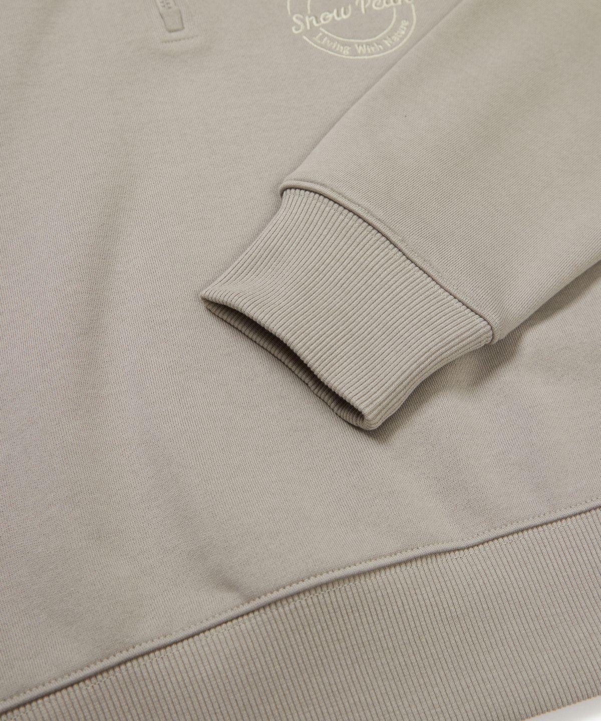 스노우피크 어패럴(SNOWPEAK APPAREL) 랜드 우먼스 세미크롭 기모 하프집업 Beige Gray (S23FWFZT61)