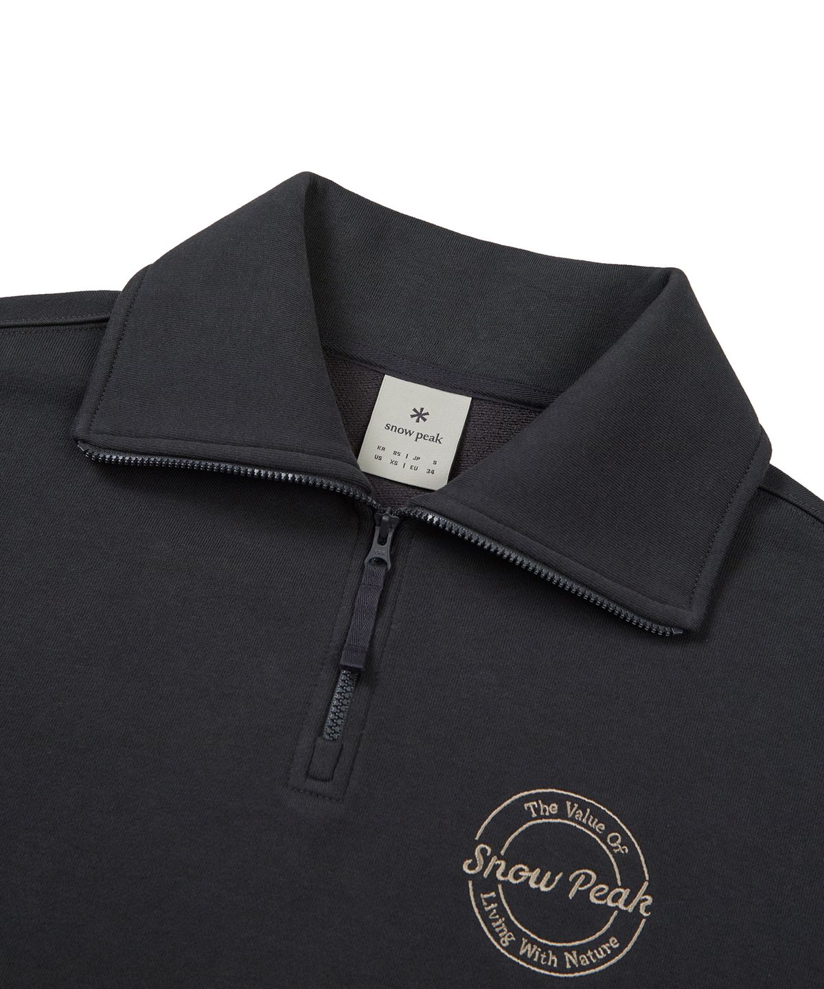스노우피크 어패럴(SNOWPEAK APPAREL) 랜드 우먼스 세미크롭 기모 하프집업 Dark Charcoal (S23FWFZT61)