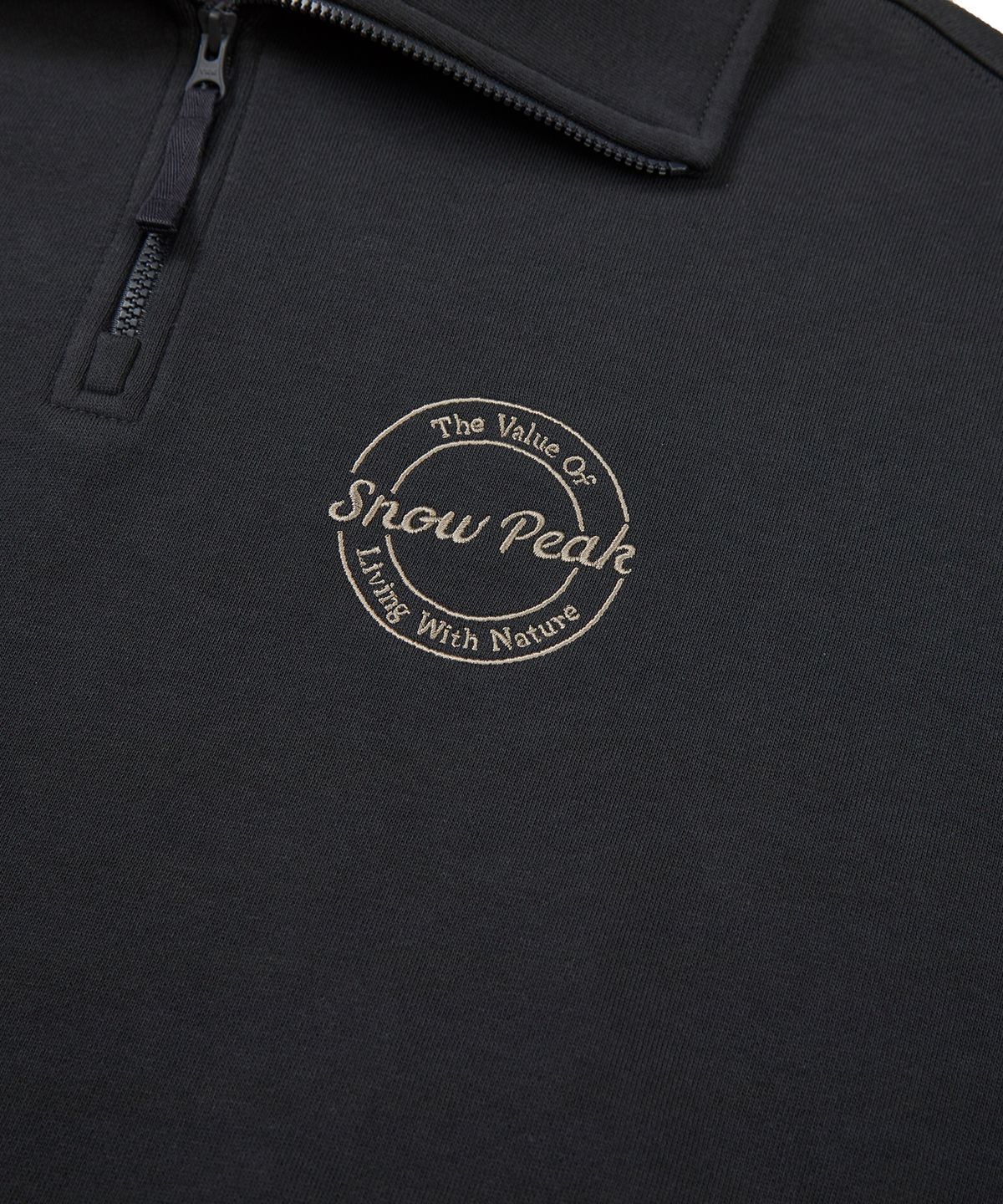 스노우피크 어패럴(SNOWPEAK APPAREL) 랜드 우먼스 세미크롭 기모 하프집업 Dark Charcoal (S23FWFZT61)