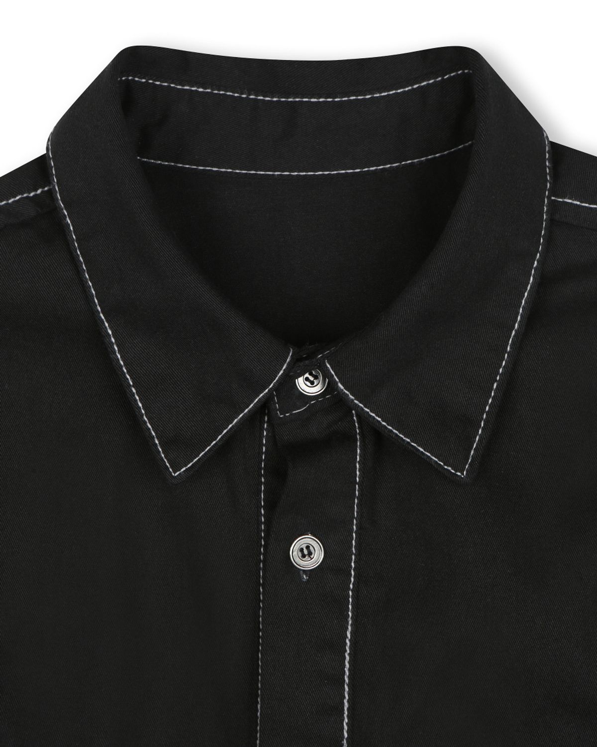 비슬로우(BESLOW) WASHED VARSITY DENIM SHIRTS BLACK