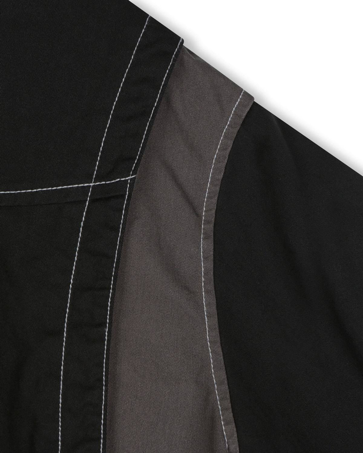 비슬로우(BESLOW) WASHED VARSITY DENIM SHIRTS BLACK