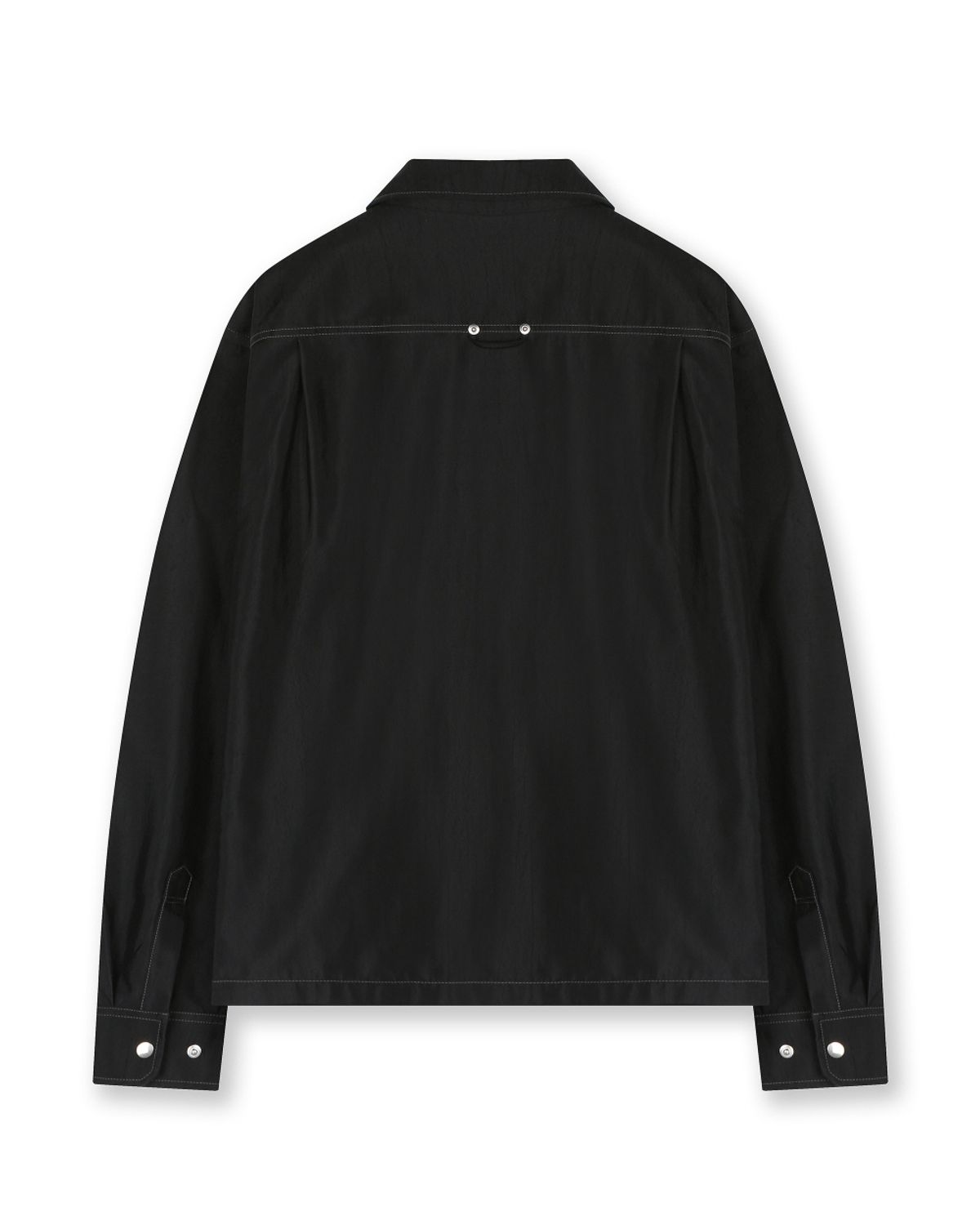 비슬로우(BESLOW) UNBALANCED POCKET ZIP-UP SHIRKET BLACK