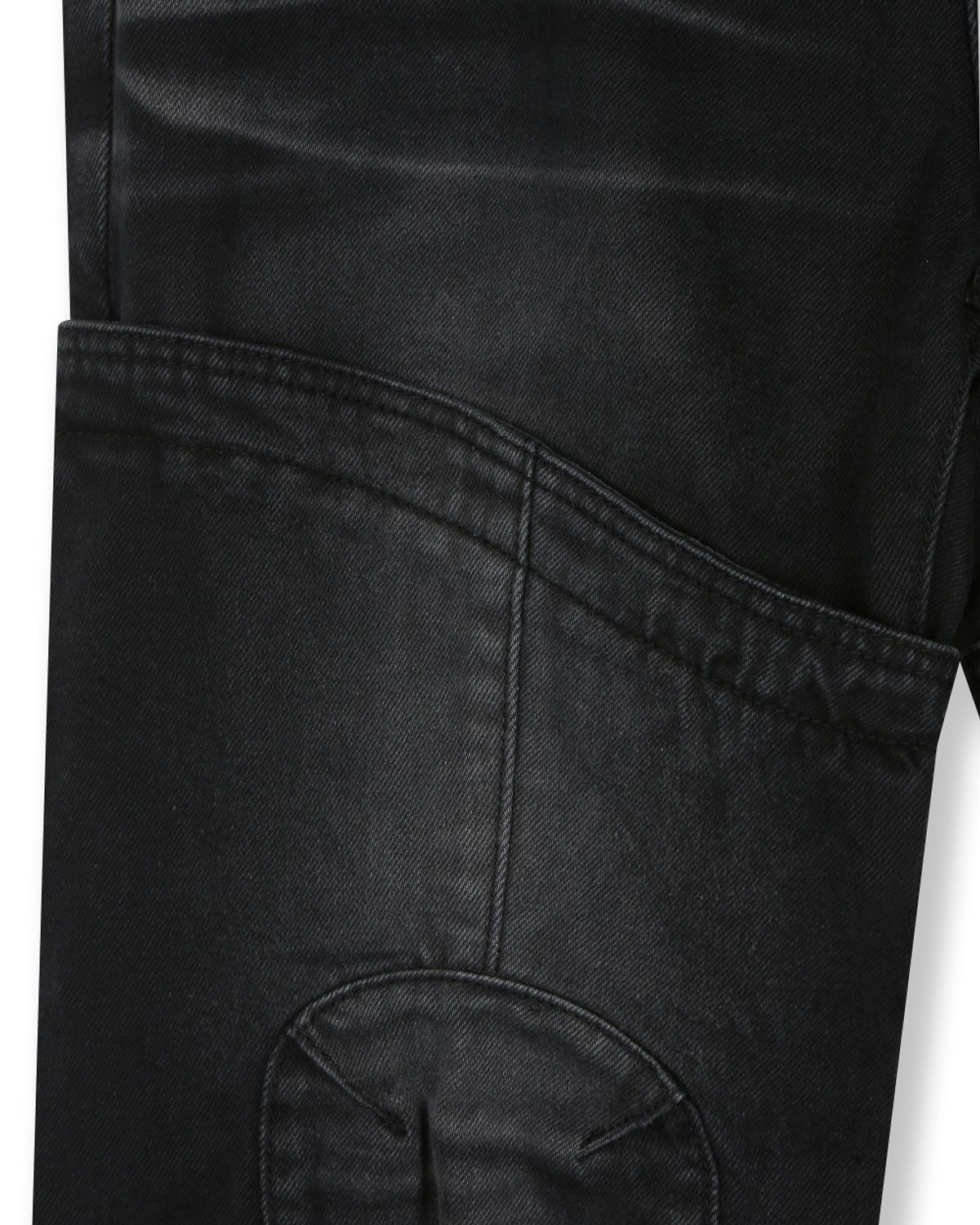 비슬로우(BESLOW) MOTOCYCLE WASHED DENIM PANTS FADE BLACK