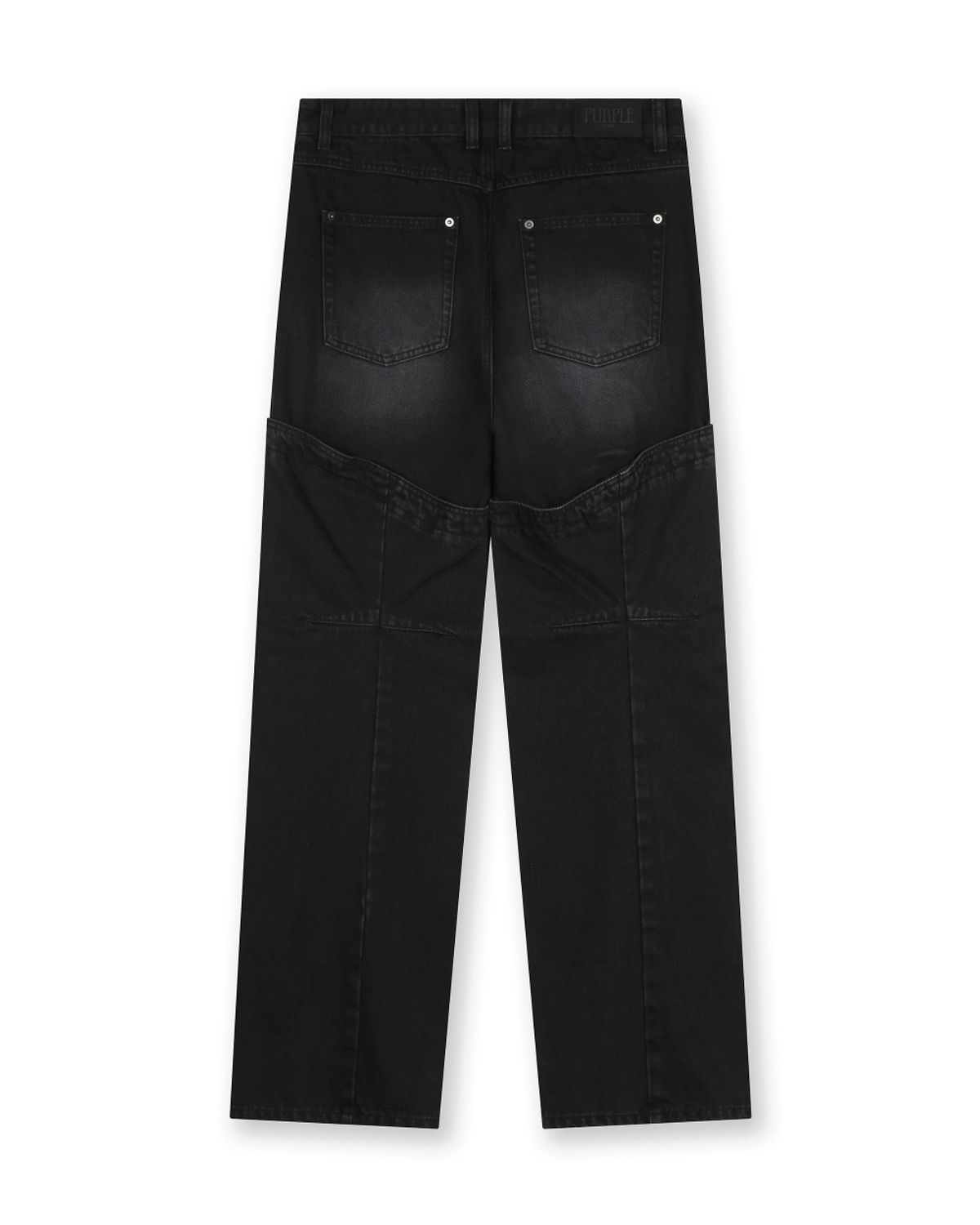 비슬로우(BESLOW) MOTOCYCLE WASHED DENIM PANTS FADE BLACK