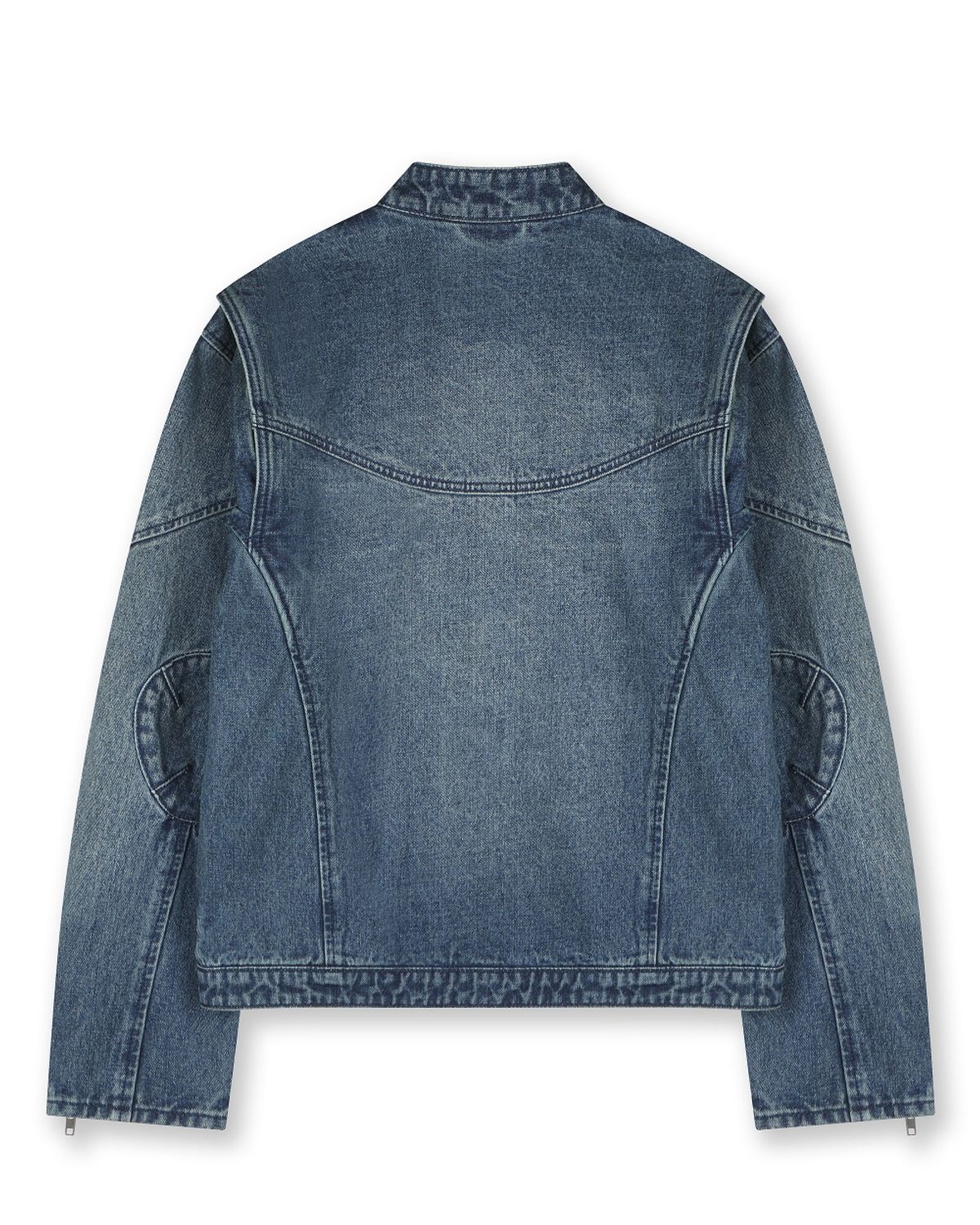 비슬로우(BESLOW) MOTOCYCLE WASHED DENIM JACKET VINTAGE BLUE