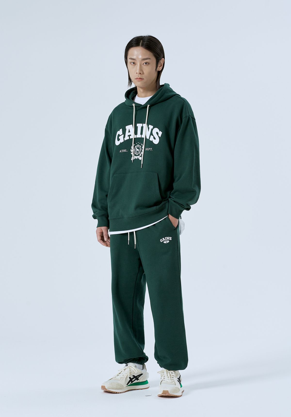 게인스보로(GAINSBORO) 로럴골든 후드티_그린