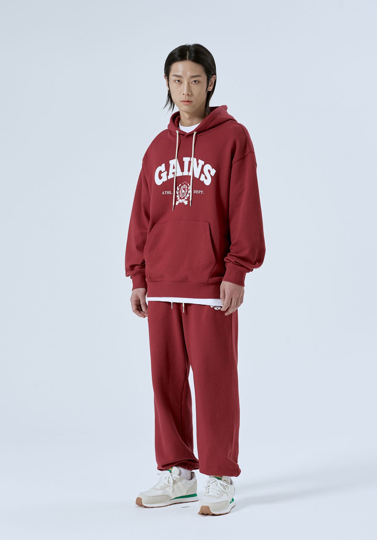 게인스보로(GAINSBORO) 로럴골든 후드티_버건디