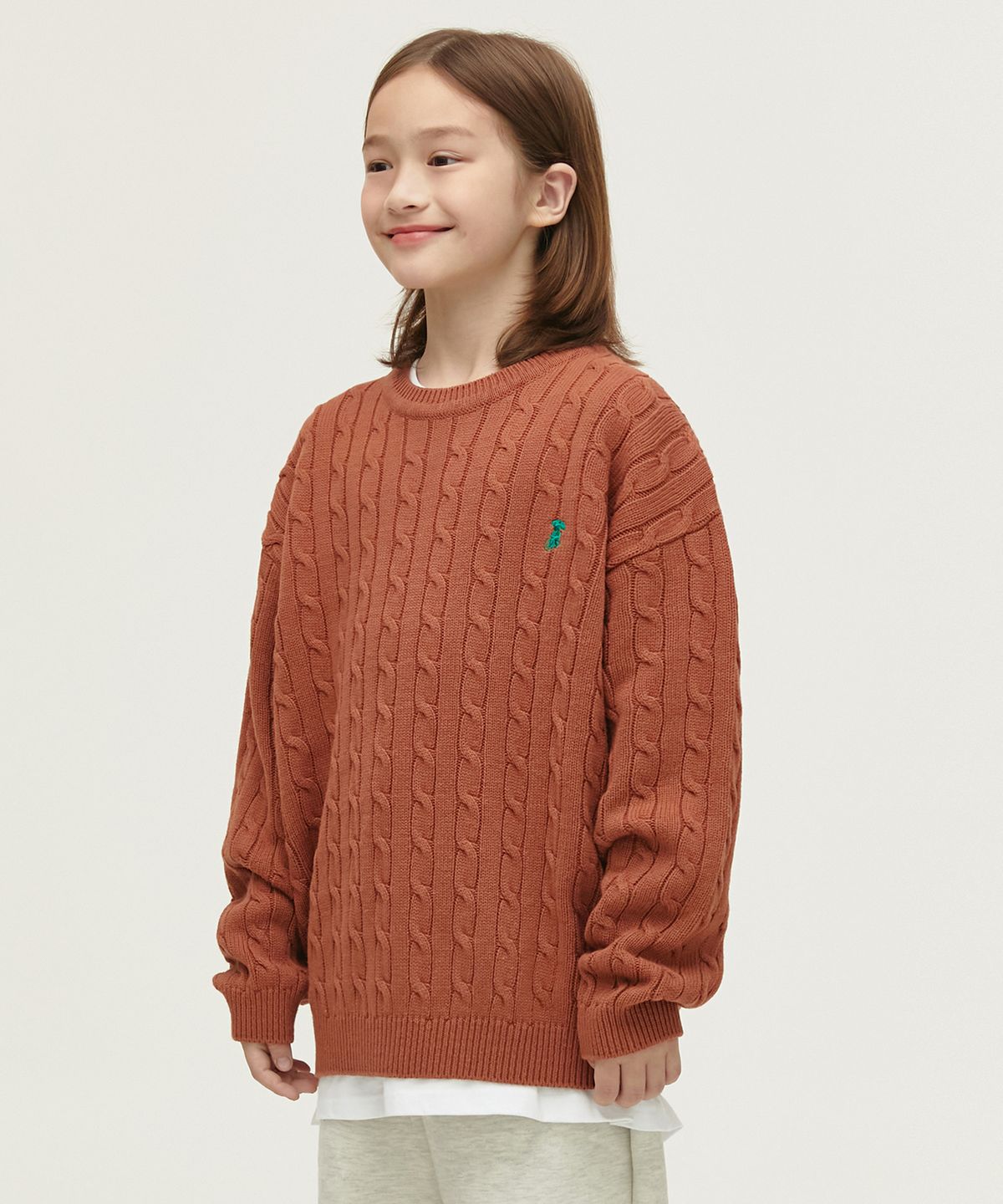 테이크이지 키즈(TAKEASY KIDS) 솔리드 케이블 오버니트(캐럿)