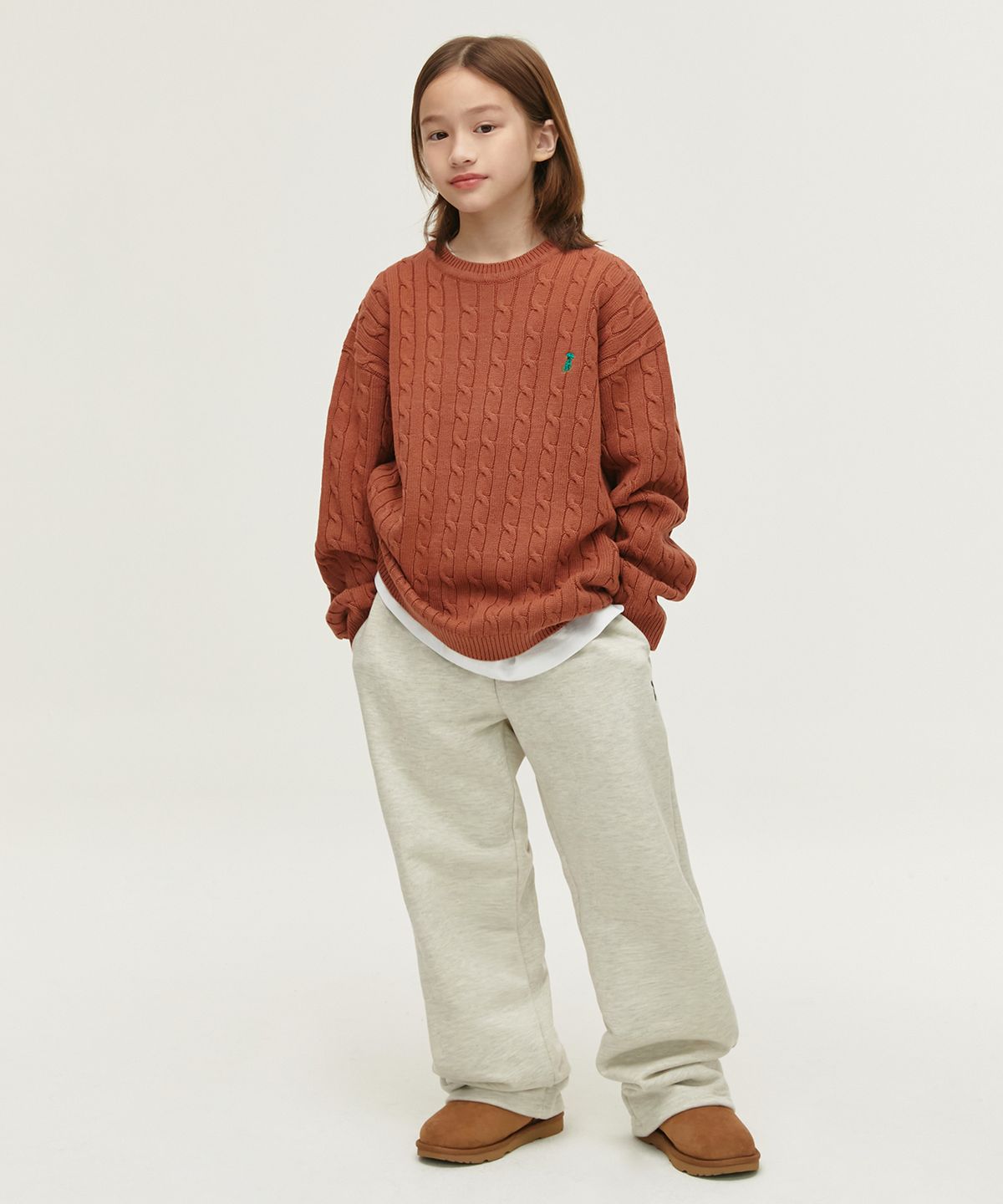 테이크이지 키즈(TAKEASY KIDS) 솔리드 케이블 오버니트(캐럿)