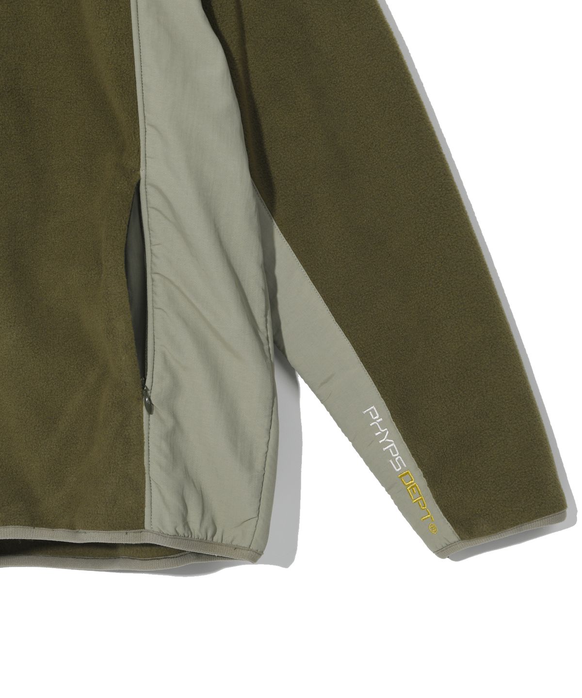 피지컬 디파트먼트(PHYSICAL DEPARTMENT) NYLON MIXED FLEECE HOODIE ZIP UP KHAKI