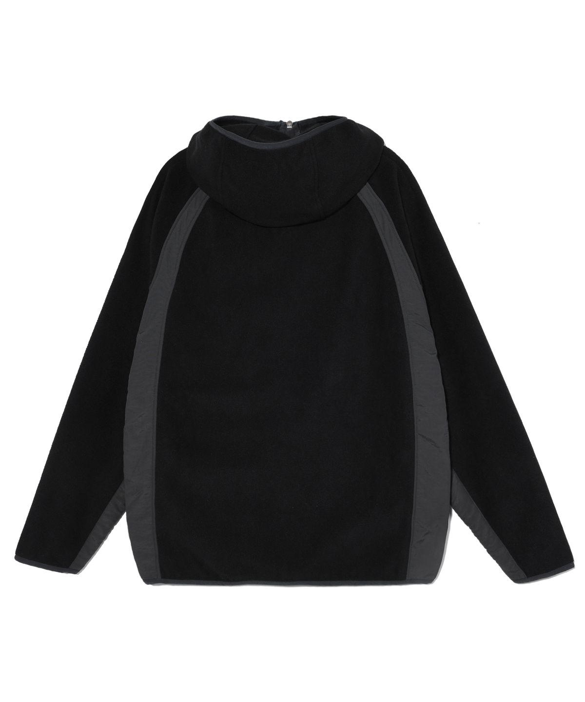 피지컬 디파트먼트(PHYSICAL DEPARTMENT) NYLON MIXED FLEECE HOODIE ZIP UP BLACK