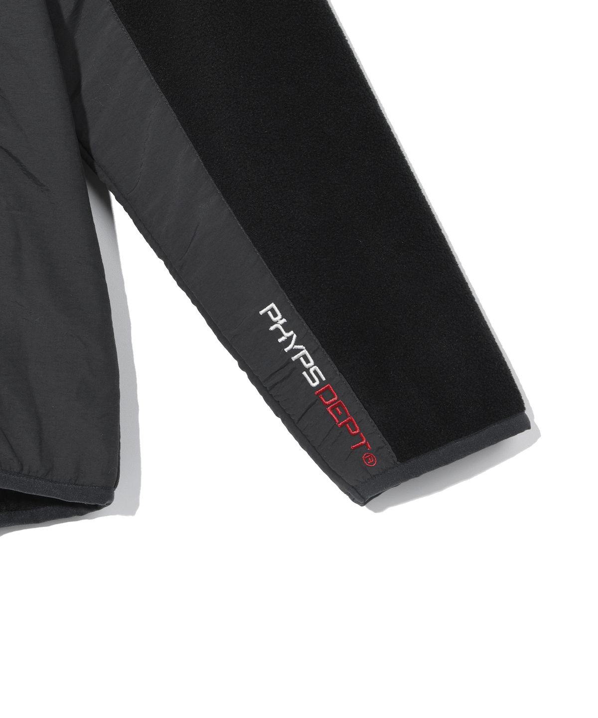 피지컬 디파트먼트(PHYSICAL DEPARTMENT) NYLON MIXED FLEECE HOODIE ZIP UP BLACK