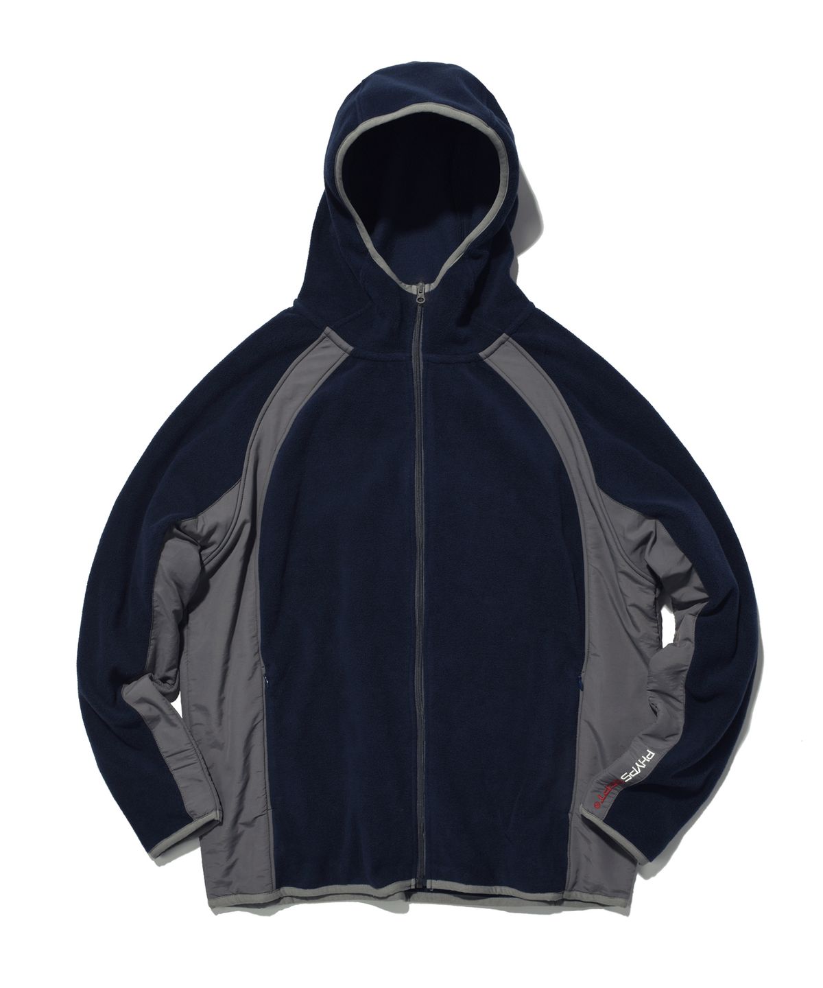 피지컬 디파트먼트(PHYSICAL DEPARTMENT) NYLON MIXED FLEECE HOODIE ZIP UP BLUE