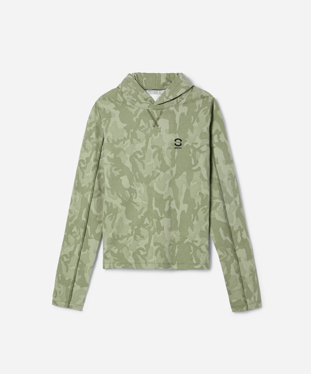 에스이오(s/e/o) CAMO HOOD LAYERED TEE_DARK